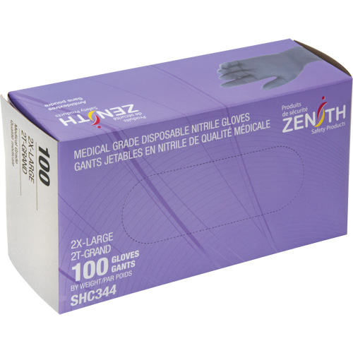 Gants jetables de calibre m&eacute;dical, 2T-Grand, Nitrile, 6 mils, Sans poudre, Noir, Classe 2 Industrial Sales