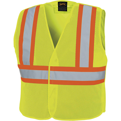 598P Veste de s&eacute;curit&eacute; &agrave; maille d&eacute;tachable, Jaune lime haute visibilit&eacute;, Moyen/Petit, Polyester Industrial Sales