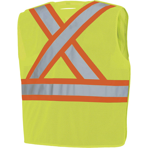 598P Veste de s&eacute;curit&eacute; &agrave; maille d&eacute;tachable, Jaune lime haute visibilit&eacute;, Moyen/Petit, Polyester Industrial Sales