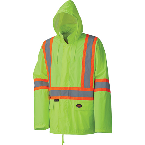 5599 Combinaison de pluie imperm&eacute;able et l&eacute;g&egrave;re, Polyester/PVC, T-petit, Jaune lime haute visibilit&eacute; Industrial Sales