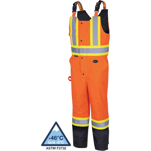 5040BB Salopettes matelass&eacute;es imperm&eacute;ables, Polyester, T-petit, Noir/Orange haute visibilit&eacute; Industrial Sales