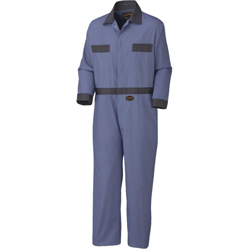 5133 Coveralls with Concealed Brass Buttons, Men's, Navy Blue, Size 36 Industrial Sales