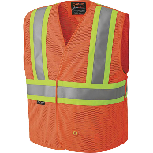 6914A Veste de s&eacute;curit&eacute; ignifug&eacute;e, Orange haute visibilit&eacute;, Moyen/Petit, Polyester Industrial Sales