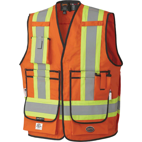 7732 Veste d'arpenteur ignifuge et r&eacute;sistant aux arcs &eacute;lectriques FR-Tech, Petit, Orange haute visibilit&eacute;, 9,7 cal/cm² Industrial Sales