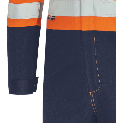 7702BB Combinaison de s&eacute;curit&eacute; FR-Tech 2 tons, Taille 36, Bleu marin/Orange, 10 cal/cm² Industrial Sales