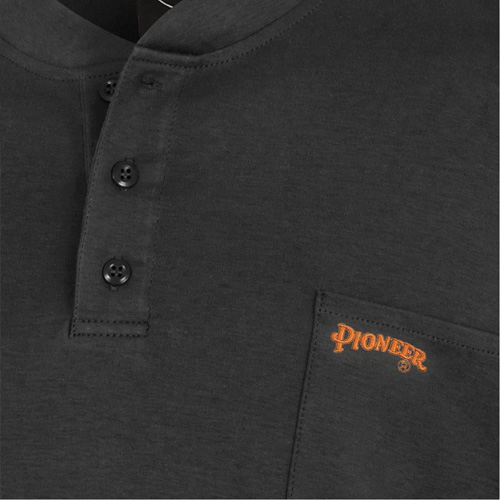 332 Chandail Henley en tricot interlock ignifuge, Petit, Noir Industrial Sales