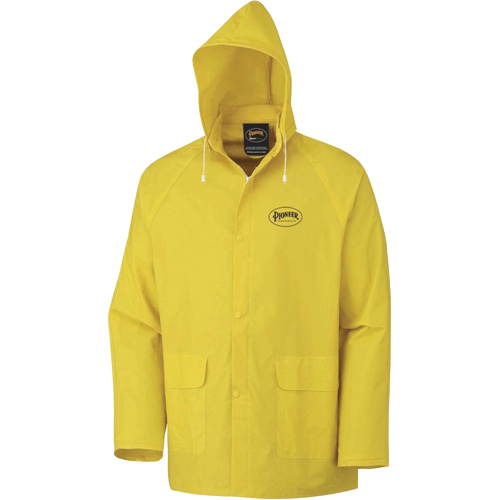 577J Rain Jacket, Polyester/PVC, Small, Yellow Industrial Sales