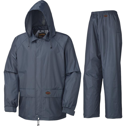 883 Rain Suit, Polyester/PVC, Small, Navy Blue Industrial Sales