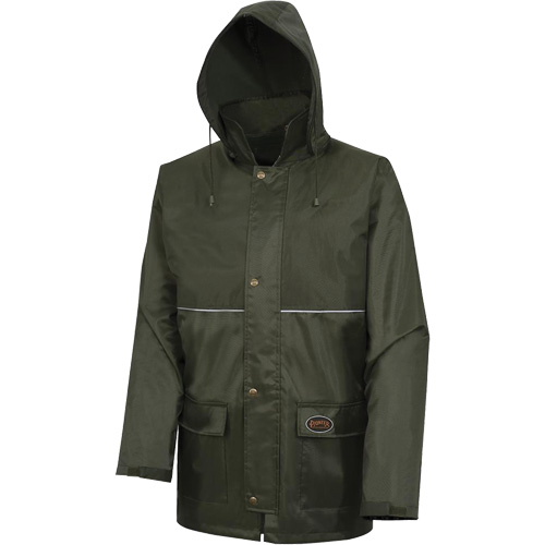 D8120J Manteau &agrave; capuchon ind&eacute;chirable Nailhead pour planteur d'arbres, Polyester/PVC, T-petit, Vert Industrial Sales
