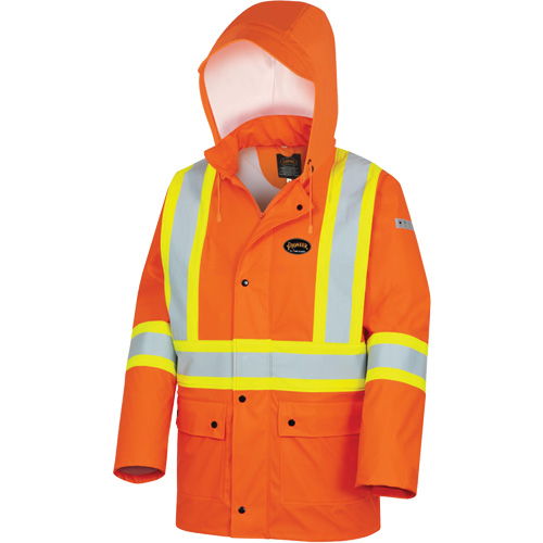 5892PKT Veste de s&eacute;curit&eacute; imperm&eacute;able &agrave; haute visibilit&eacute; ignifuge, T-petit, Orange haute visibilit&eacute; Industrial Sales