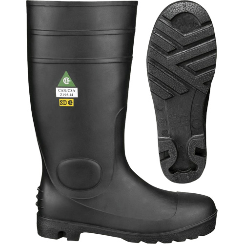 1022 Safety Boots, PVC, Steel Toe, Size 10, Puncture Resistant Sole Industrial Sales