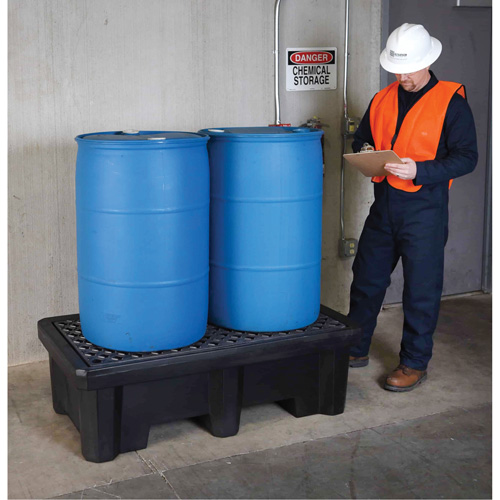 2-Drum Economy Ultra-Spill Pallet&reg;, 66 US gal. Spill Capacity, 53" x 29" x 16.5" Industrial Sales