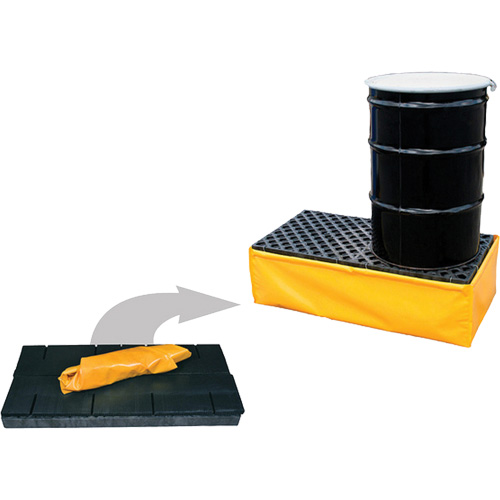 Ultra-Spill Pallet flexible, 2 barils, Capacit&eacute; de d&eacute;versement 66 gal. US, 48" x 24" x 14" Industrial Sales