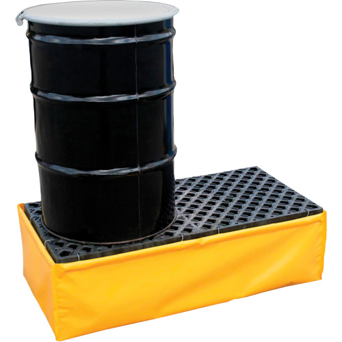 Ultra-Spill Pallet flexible, 2 barils, Capacit&eacute; de d&eacute;versement 66 gal. US, 48" x 24" x 14" Industrial Sales