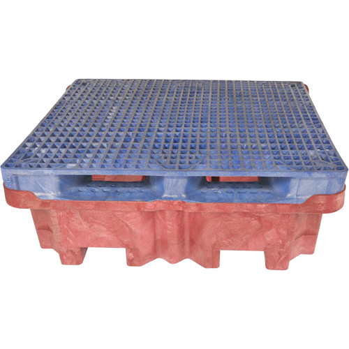 Ultra-Spill King palette de d&eacute;versement &agrave; pont plat, 4 barils, Capacit&eacute; de d&eacute;versement 85 gal. US, 51" x 51" x 17,5" Industrial Sales
