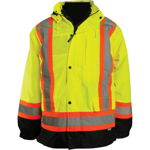 Veste 7 en 1, Polyester, Orange haute visibilit&eacute;, 3T-Grand Industrial Sales