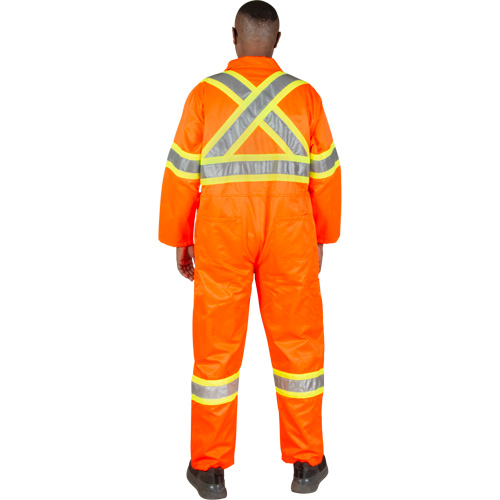 Unlined Safety Coveralls, Small, High Visibility Orange Industrial Sales
