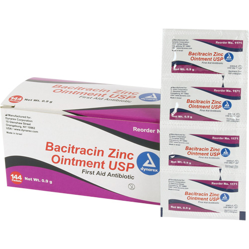 Tampons de premiers soins au bacitracin et zinc Efcom Limited, Onguent, Antibiotique Industrial Sales