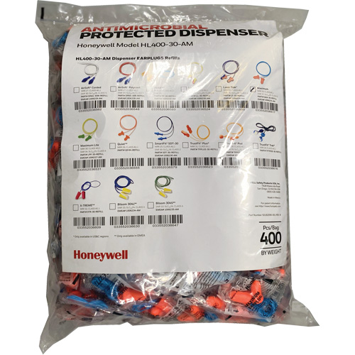 Max-30 Earplugs Refill for HL400 Dispenser, Bulk - Polybag, Corded Industrial Sales