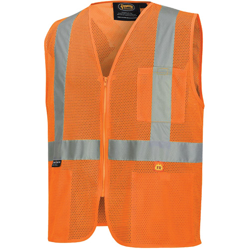 6943 Gilet de s&eacute;curit&eacute; &agrave; mailles ignifuge, Orange haute visibilit&eacute;, Petit, Polyester Industrial Sales