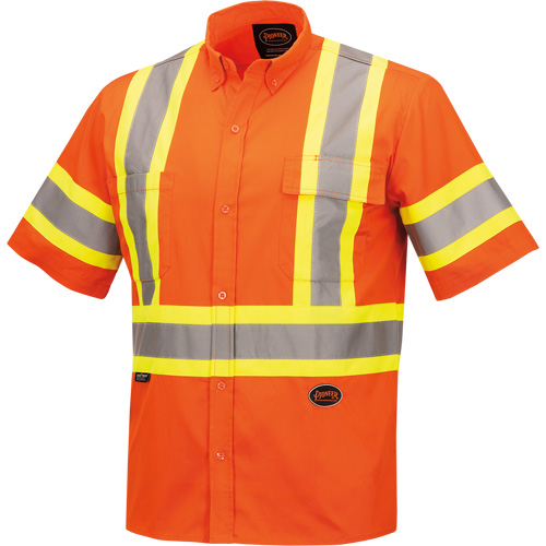 4442 Chandail &agrave; manches courtes de s&eacute;curit&eacute; ultra fraîche et ultra respirant, Coton, Petit, Orange haute visibilit&eacute; Industrial Sales