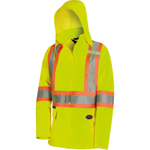5628W Parka matelass&eacute; de s&eacute;curit&eacute; 300D The Rock, Polyester/Polyur&eacute;thane, Jaune lime haute visibilit&eacute;, T-petit Industrial Sales