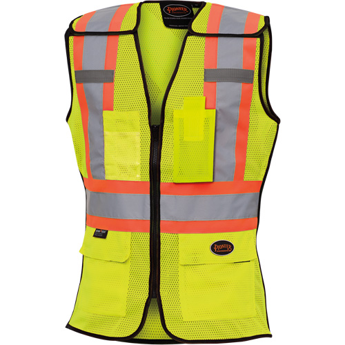 489 Veste de s&eacute;curit&eacute; d&eacute;tachable haute visibilit&eacute;, Jaune lime haute visibilit&eacute;, T-petit, Polyester Industrial Sales