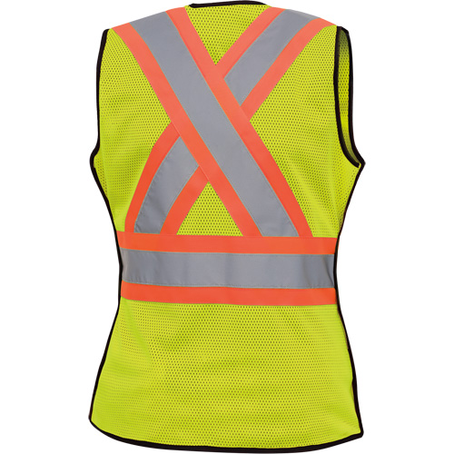 489 Veste de s&eacute;curit&eacute; d&eacute;tachable haute visibilit&eacute;, Jaune lime haute visibilit&eacute;, T-petit, Polyester Industrial Sales