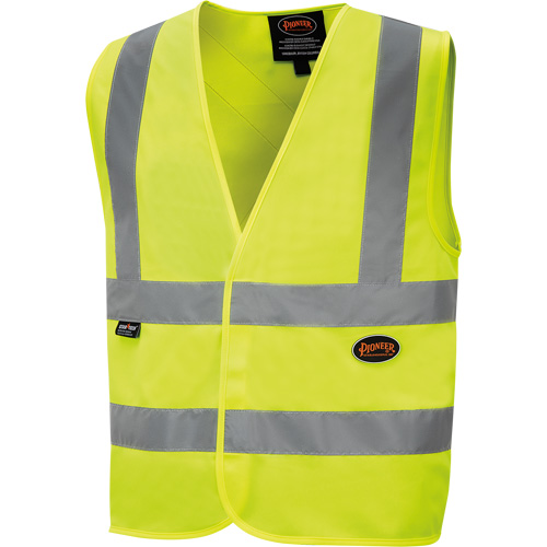 6886 Veste de s&eacute;curit&eacute; haute visibilit&eacute; en tricot chaîne, Jaune lime haute visibilit&eacute;, Petit, Polyester Industrial Sales