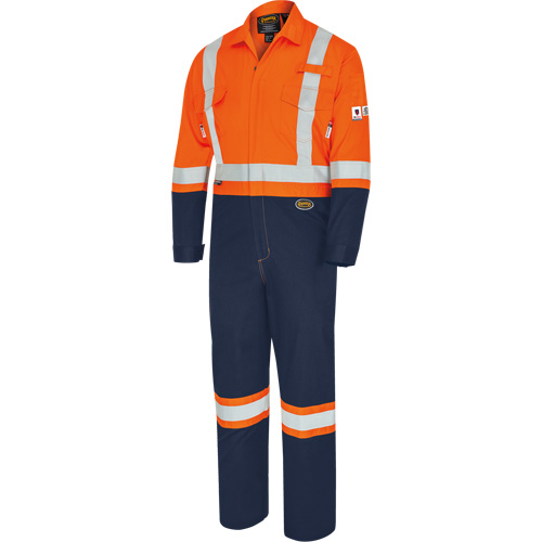 7702BBT Combine de s&eacute;curit&eacute; deux tons FR-Tech, Taille 40 (grand taille), Bleu marin/Orange, 10 cal/cm² Industrial Sales