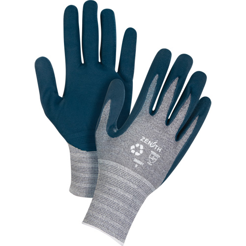 Eco-Friendly Lightweight Coated Gloves, 7, Foam Nitrile Coating, 15 Gauge, Polyester/RPET Shell Industrial Sales