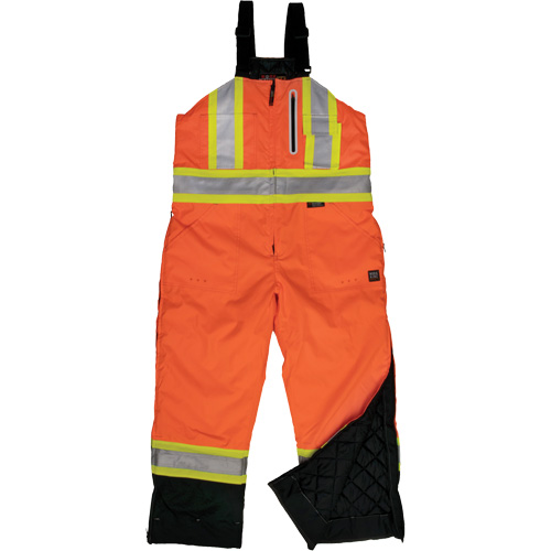 Ripstop Insulated Safety Bib Overall, Polyester, X-Small, High Visibility Orange Industrial Sales