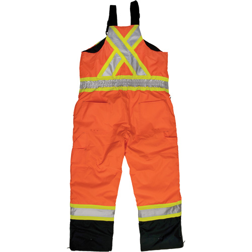 Ripstop Insulated Safety Bib Overall, Polyester, X-Small, High Visibility Orange Industrial Sales