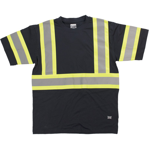 Short Sleeve Safety T-Shirt, Cotton, X-Small, Black Industrial Sales