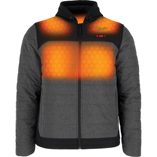 Veste chauffante M12 QuietShell avec pile, Hommes, Petit, Gris Industrial Sales