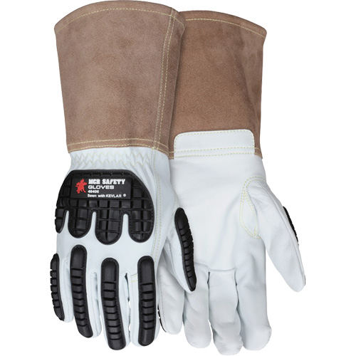 Gants en cuir pour le soudage, Moyen, Paume en Ch&egrave;vre, Poignet Manchette Industrial Sales