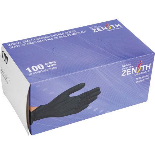 Gants d'examen de poids lourd &agrave; prise tactile, 2T-Grand, Nitrile, 8 mils, Sans poudre, Noir, Classe 2 Industrial Sales