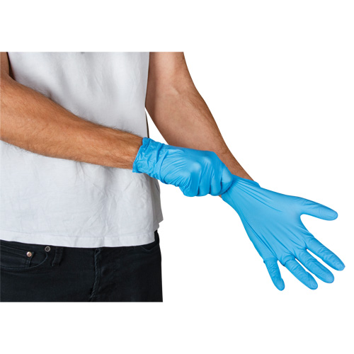 Emballages de gants jetables pour machine distributrice, Petit, Nitrile, 4,5 mils, Sans poudre, Bleu, Classe 2 Industrial Sales