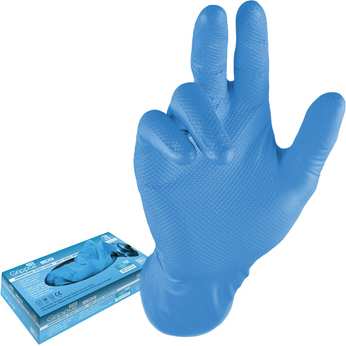 Gants jetables, 3T-Grand, Nitrile, 8 mils, Sans poudre, Bleu Industrial Sales