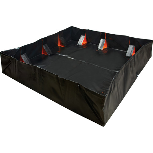 Berme d&eacute;ployable &agrave; mur IBX, Capacit&eacute; 2244 gal. US, 12' la x 25' lo x 12" h, Support &agrave; encliqueter Industrial Sales