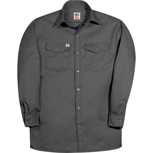 Premium Long-Sleeve Work Shirt, Men's, 2X-Large, Charcoal Industrial Sales
