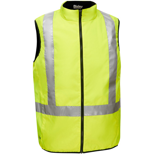 Veste bouffante r&eacute;versible avec X au dos Bisley, Jaune lime haute visibilit&eacute;, 2T-Grand, Polyester Industrial Sales