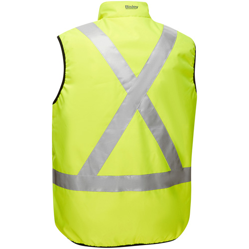 Veste bouffante r&eacute;versible avec X au dos Bisley, Jaune lime haute visibilit&eacute;, 2T-Grand, Polyester Industrial Sales