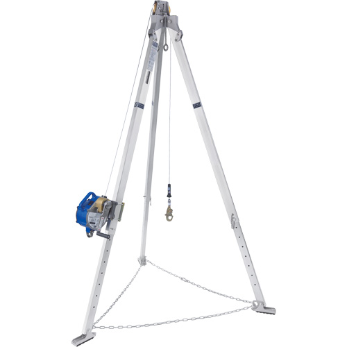 Tr&eacute;pied en aluminium pour espace clos avec cordage de s&eacute;curit&eacute; autor&eacute;tractable tri directionnel 8301098 Industrial Sales