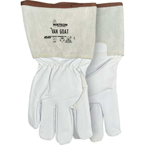 Gants r&eacute;sistant &agrave; la coupe et &agrave; l'arc &eacute;lectrique Van Goat 549, Taille Moyen, Enveloppe en Cutshield/Para-aramide/Polyester/Acier inoxydable/Ch&egrave;vre, ASTM ANSI niveau A6/EN 388 niveau F Industrial Sales