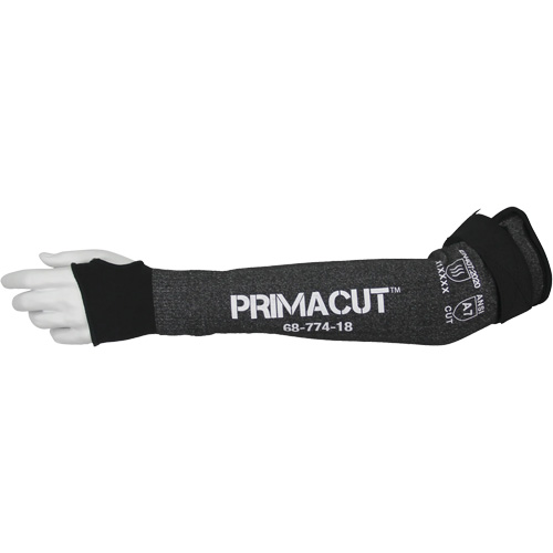 PrimaCut 68-774 Cut-Resistant Sleeve, HPPE, 18", ASTM ANSI Level A7/EN 388 Level F, Grey Industrial Sales