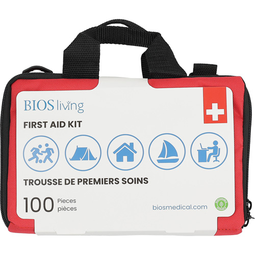 100-Piece Home & Travel First Aid Kit, Nylon Bag Industrial Sales