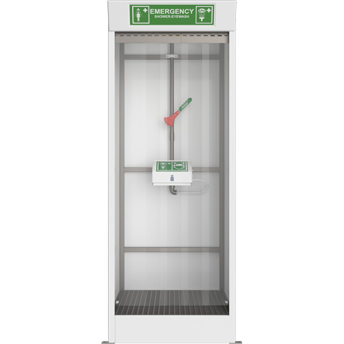 Cabine de douche d'urgence et douche oculaire/faciale couvert Industrial Sales
