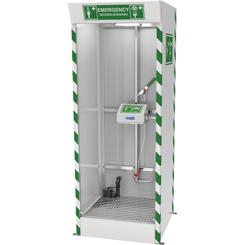 Emergency Cubicle Shower & Covered Eye & Face Wash with Sump Pump Industrial Sales