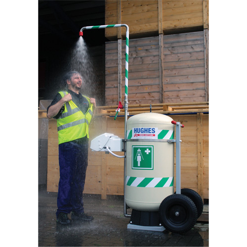 Mobile Self-Contained Emergency Safety Shower with Eye & Face Wash, 30 gal. Capacity, Meets None Industrial Sales